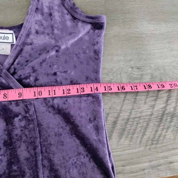 Vintage Joule Mini Dress Women's Medium 90's Y2K Purple Velvet Sleeveless - Picture 5 of 7